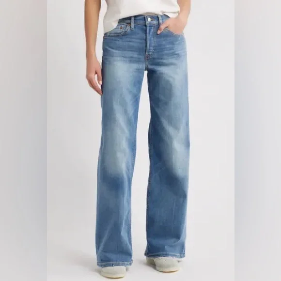 RE/DONE Comfort Stretch Mid Rise Wide Leg Jeans - Picture 1 of 8